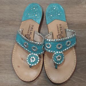 Palm Beach Turquoise Flip Flop Sandals Sz 6